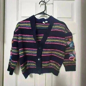 Striped Multicolor Women's Cardigan Sweater
